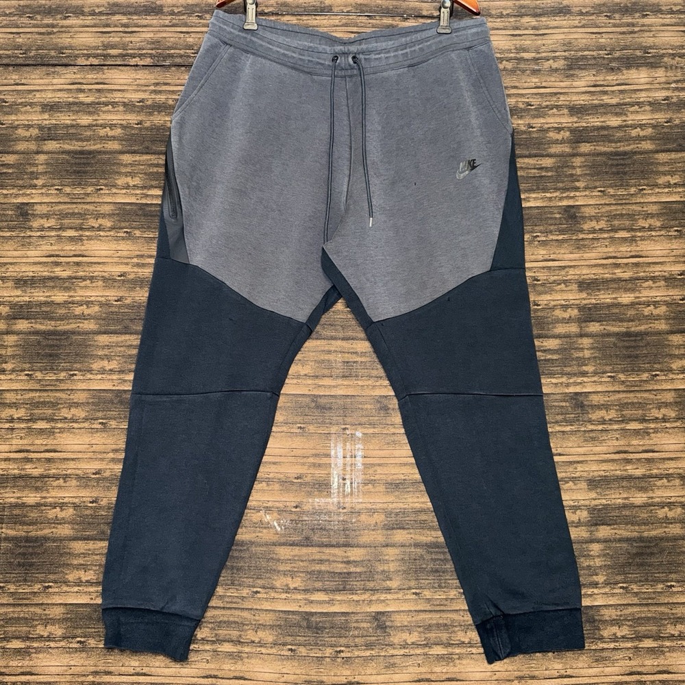 Nike Tech Fleece Jogger Pants Mens 2XL Gray Zip Pocket Sweatpants 805162-012